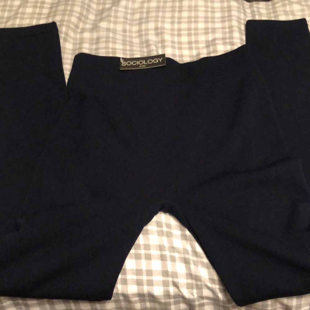 Women’s navy fleece lined leggings